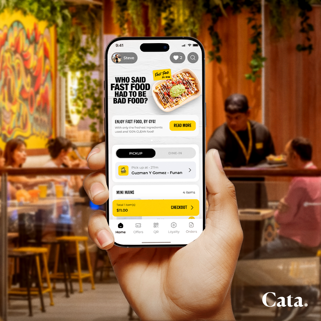 Cata’s SaaS app platform is now live in Guzman y Gomez outlets across Singapore.