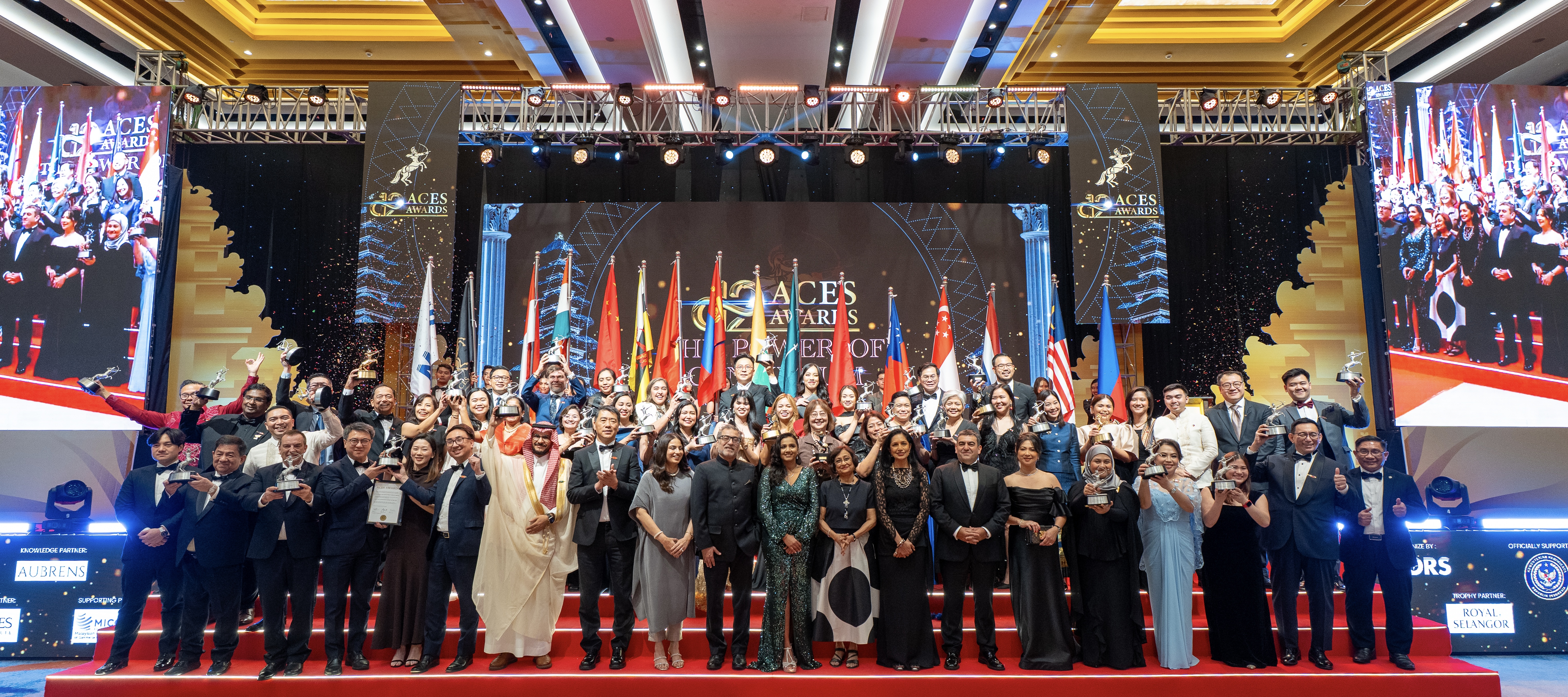 Winners and distinguished participants of the ACES Awards 2025 gather at the InterContinental Bali Resort on November 27, 2025, to celebrate Day One, dedicated to recognizing excellence in sustainability across Asia.